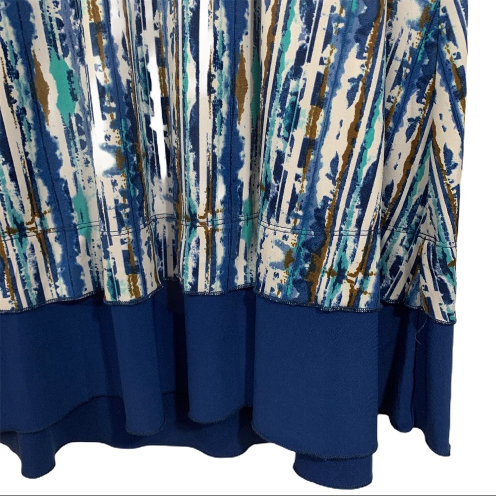 π Maggie Barnes Blue/Brown Maxi Skirt- 1X - Picture 6 of 6